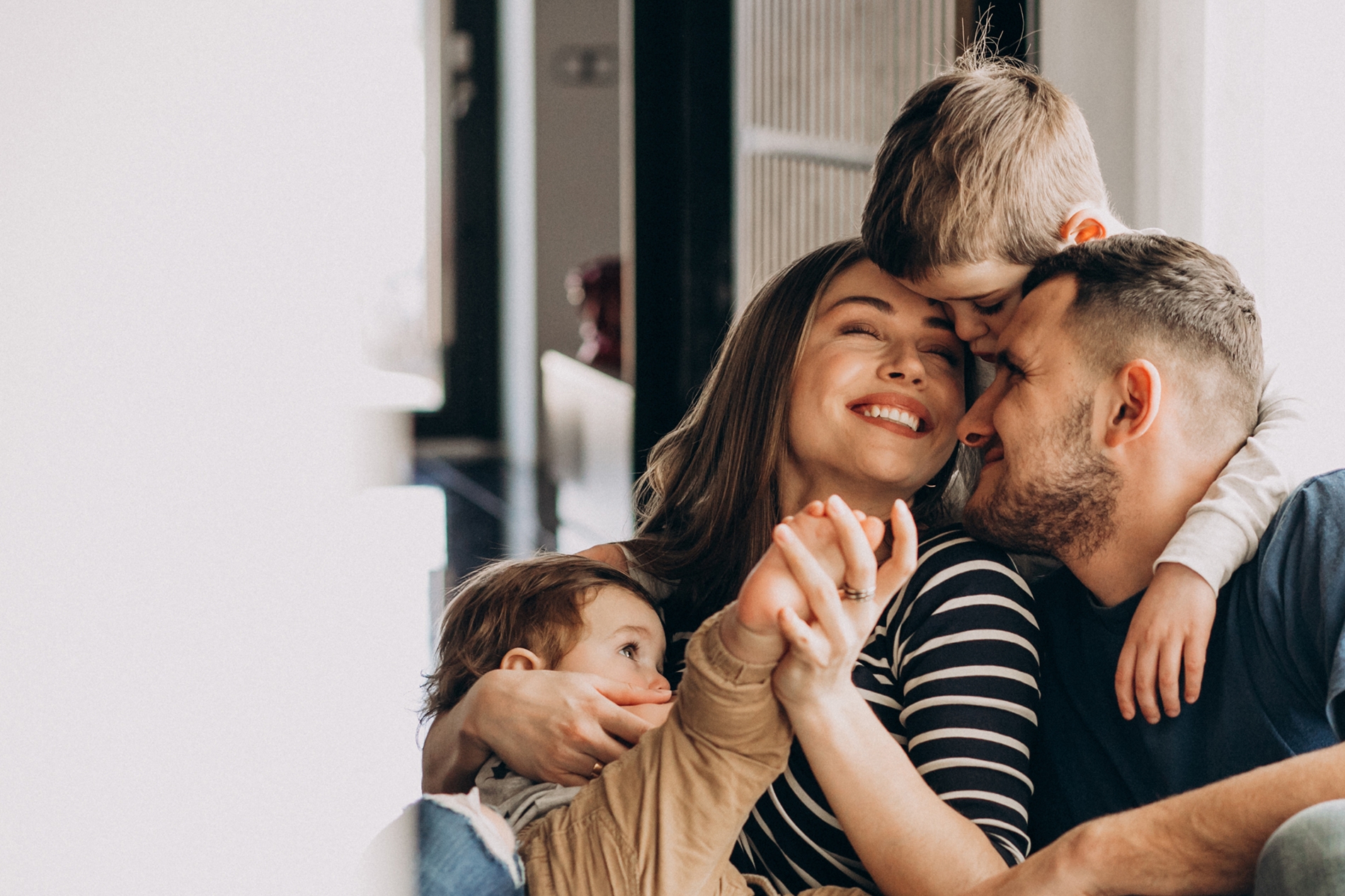 family smiling together